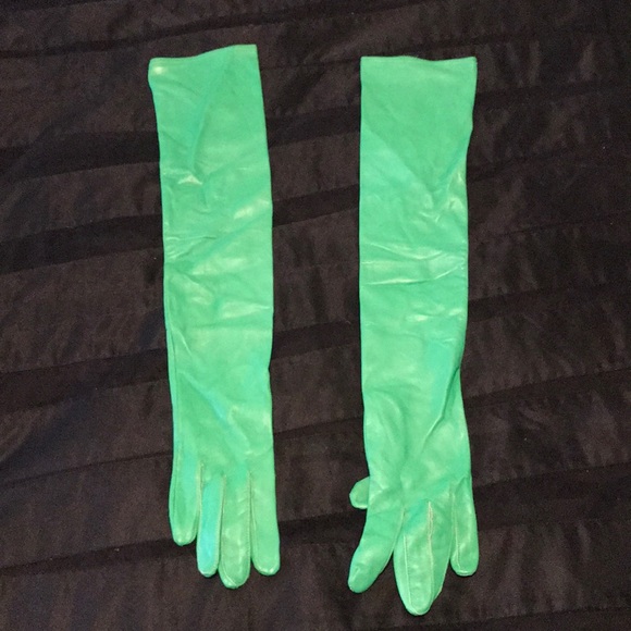 lacrasia Accessories - LaCrasia New York leather green opera gloves